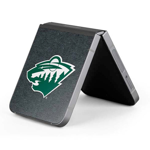 NHL Minnesota Wild Black Background Galaxy Z Flip6 Skin